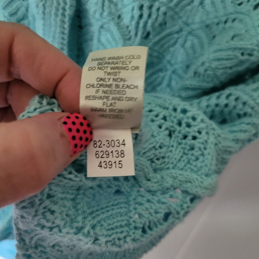 J. Jill pointelle short-sleeved button-up sweater - Picture 8 of 8